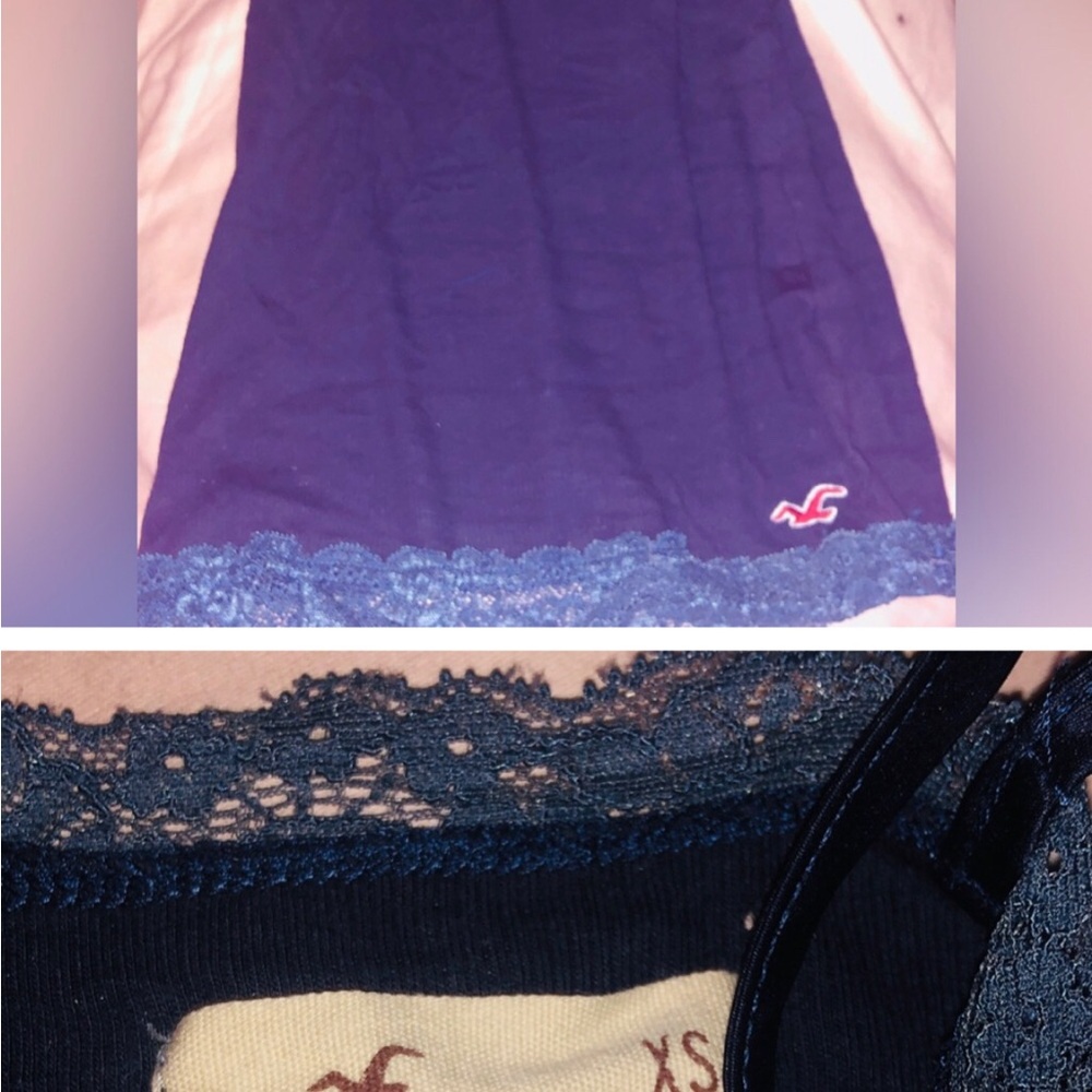 Hollister Navy Blue Lace Trim Nightgown